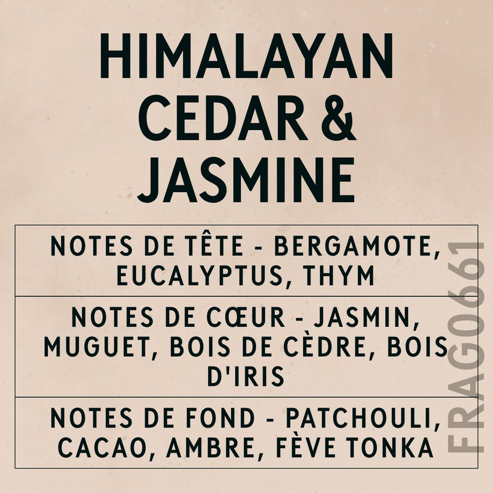 Himalayan Cedar & Jasmine Fragrance Oil scent card (French)