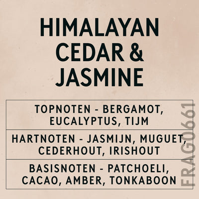Himalayan Cedar & Jasmine Fragrance Oil scent card (Dutch)