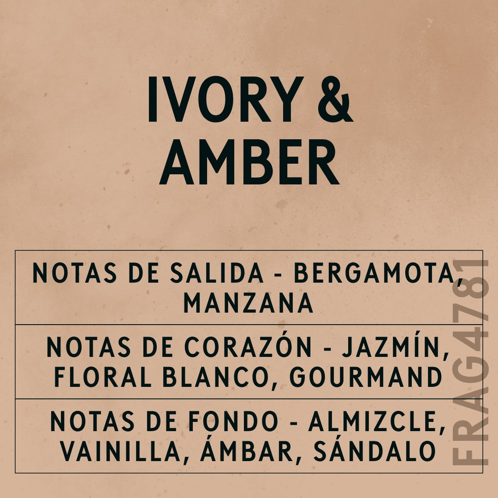 Ivory & Amber Fragrance Oil scent card (Spanish)