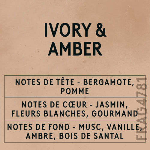 Ivory & Amber Fragrance Oil scent card (French)