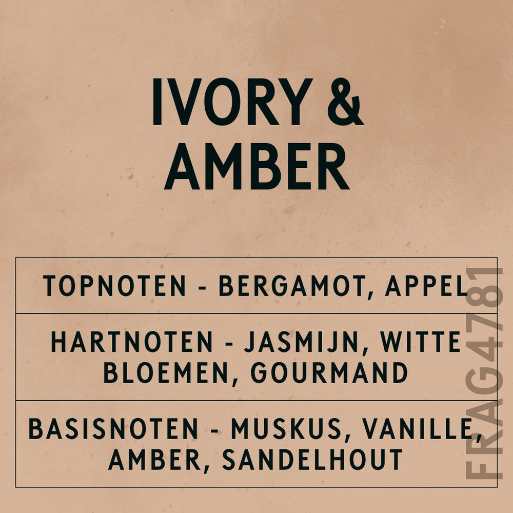 Ivory & Amber Fragrance Oil scent card (Dutch)