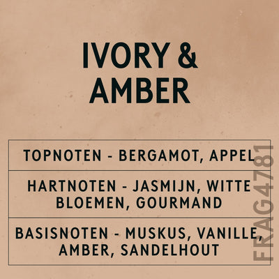 Ivory & Amber Fragrance Oil scent card (Dutch)