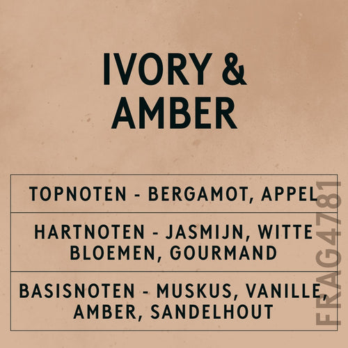 Ivory & Amber Fragrance Oil scent card (Dutch)