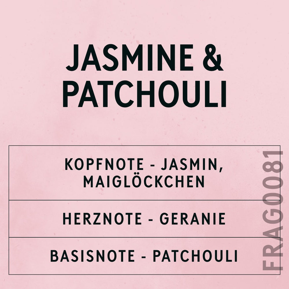 Jasmine & Patchouli Fragrance Oil scent card (German)