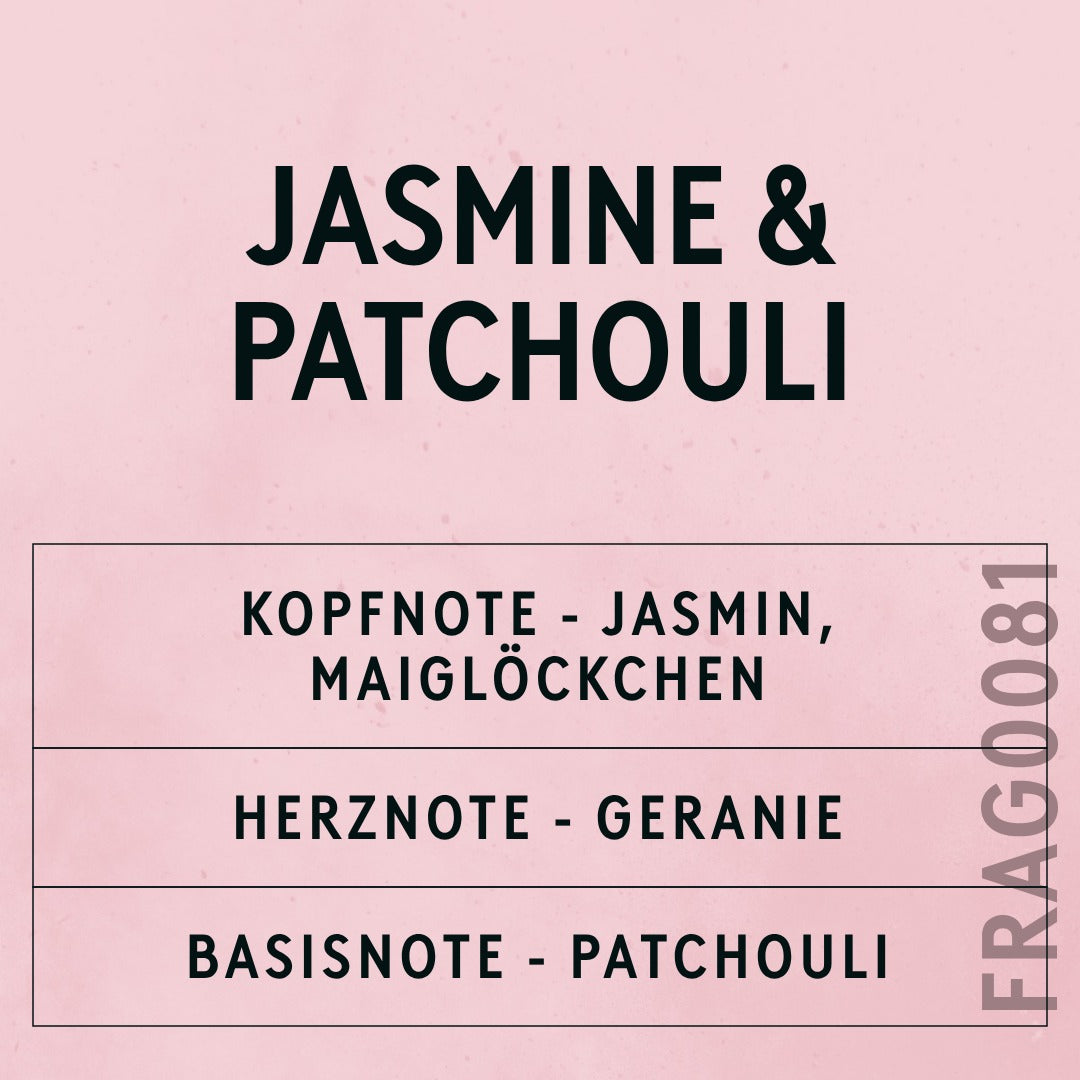 Jasmine & Patchouli Fragrance Oil scent card (German)