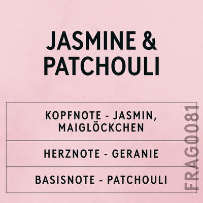 Jasmine & Patchouli Fragrance Oil scent card (German)