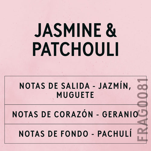 Jasmine & Patchouli Fragrance Oil scent card (Spanish)