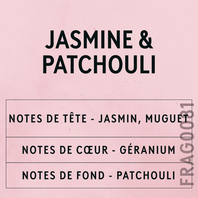 Jasmine & Patchouli Fragrance Oil scent card (French)