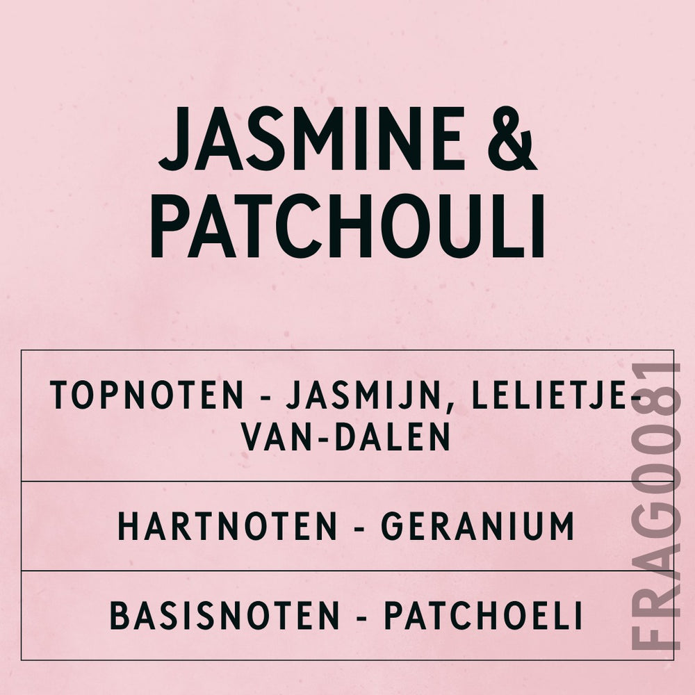 Jasmine & Patchouli Fragrance Oil scent card (Dutch)
