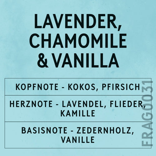 Lavender, Chamomile & Vanilla Fragrance Oil scent card (German)