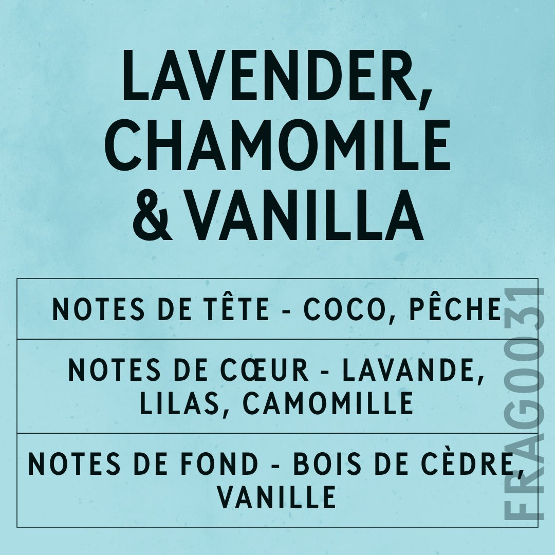 Lavender, Chamomile & Vanilla Fragrance Oil scent card (French)