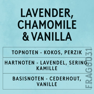 Lavender, Chamomile & Vanilla Fragrance Oil scent card (Dutch)