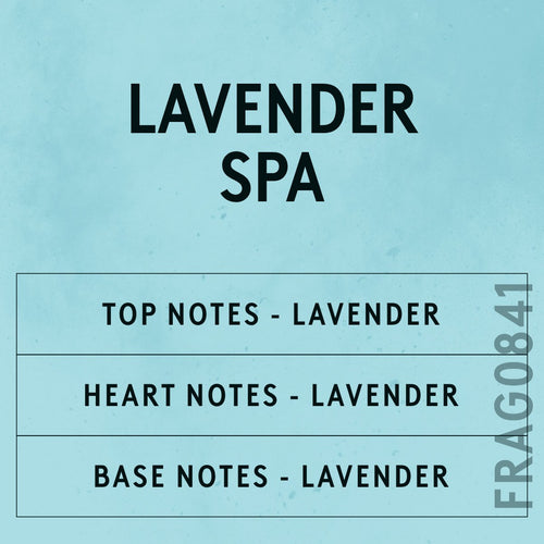 Lavender Spa fragrance oil - Candle Shack aluminium bottle with dried botanicals on a dark slate background