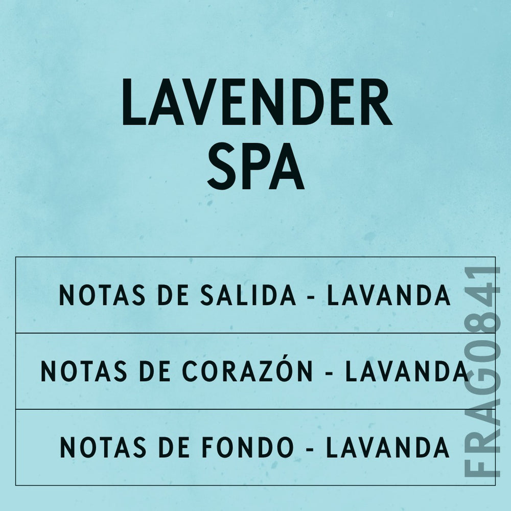 Lavender Spa Fragrance Oil scent card (Spanish)