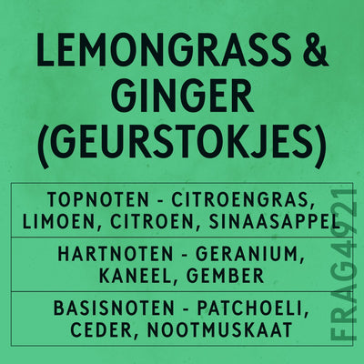 Lemongrass & Ginger Reed Fragrance Oil scent card (Dutch)