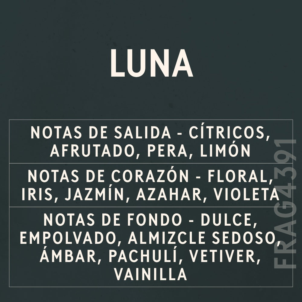Luna Fragrance Oil scent card (Spanish)
