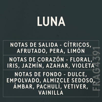 Luna Fragrance Oil scent card (Spanish)