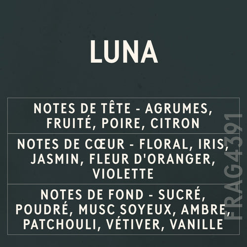 Luna Fragrance Oil scent card (French)