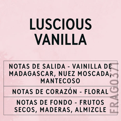 Luscious Vanilla Fragrance Oil scent card (Spanish)