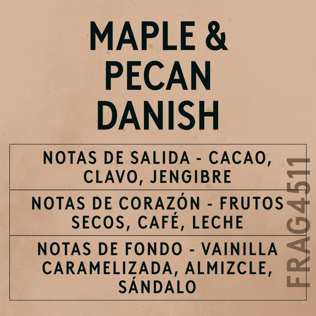 Maple & Pecan Danish Fragrance Oil scent card (Spanish)
