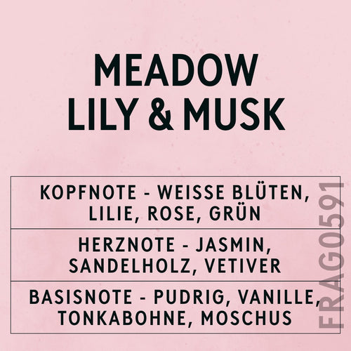 Meadow Lily & Cotton Musk Fragrance Oil scent card (German)