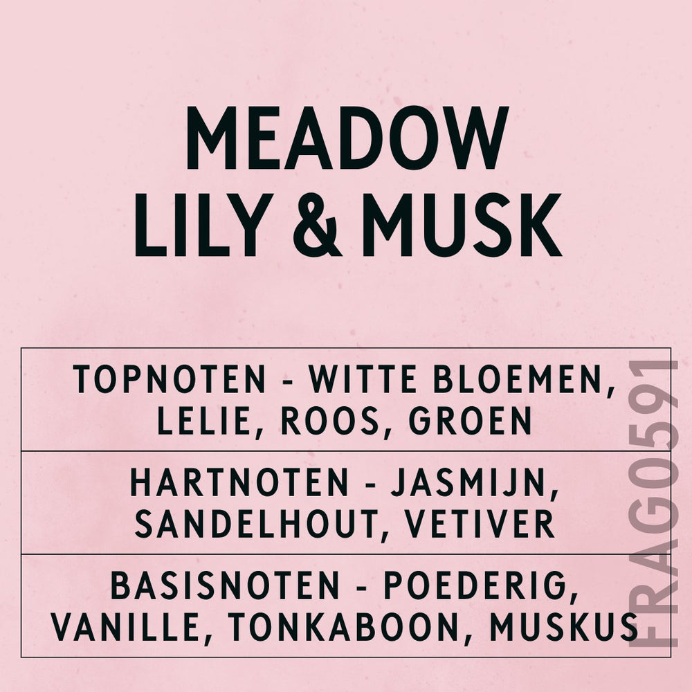 Meadow Lily & Cotton Musk Fragrance Oil scent card (Dutch)