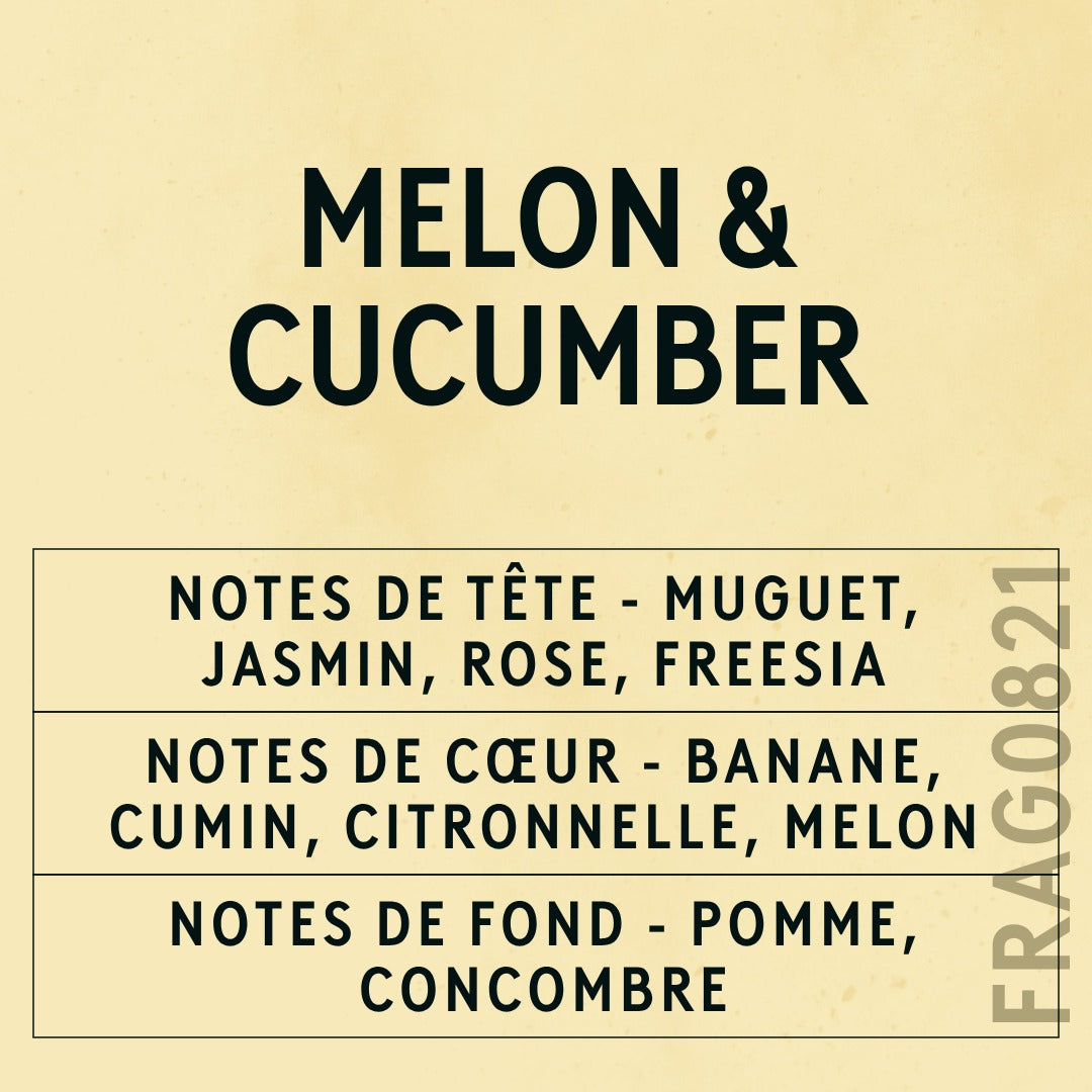 Melon & Cucumber Fragrance Oil scent card (French)