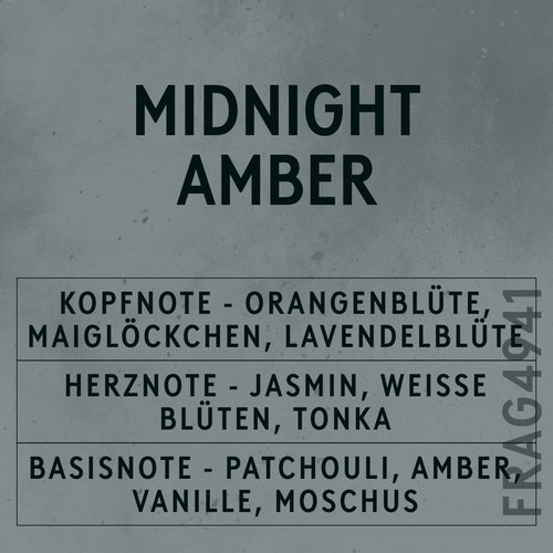 Midnight Amber Fragrance Oil scent card (German)