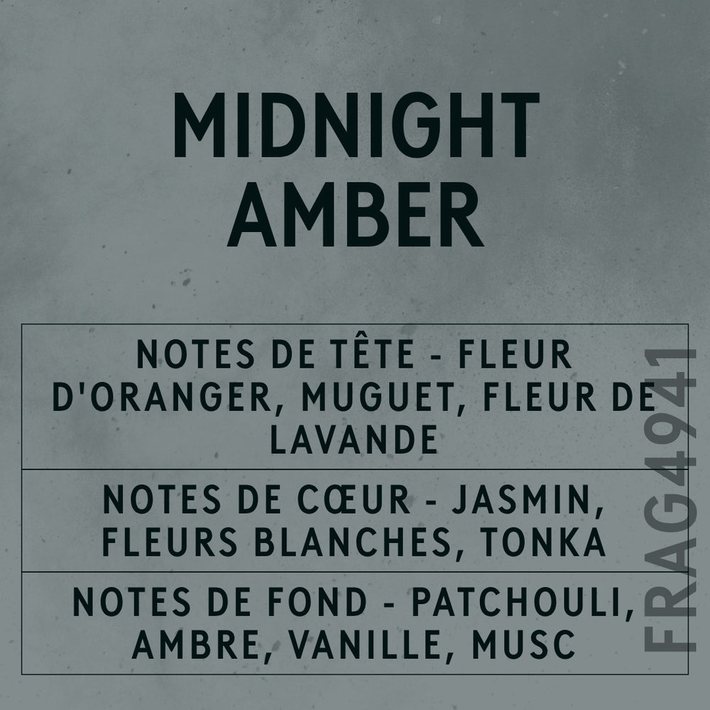 Midnight Amber Fragrance Oil scent card (French)