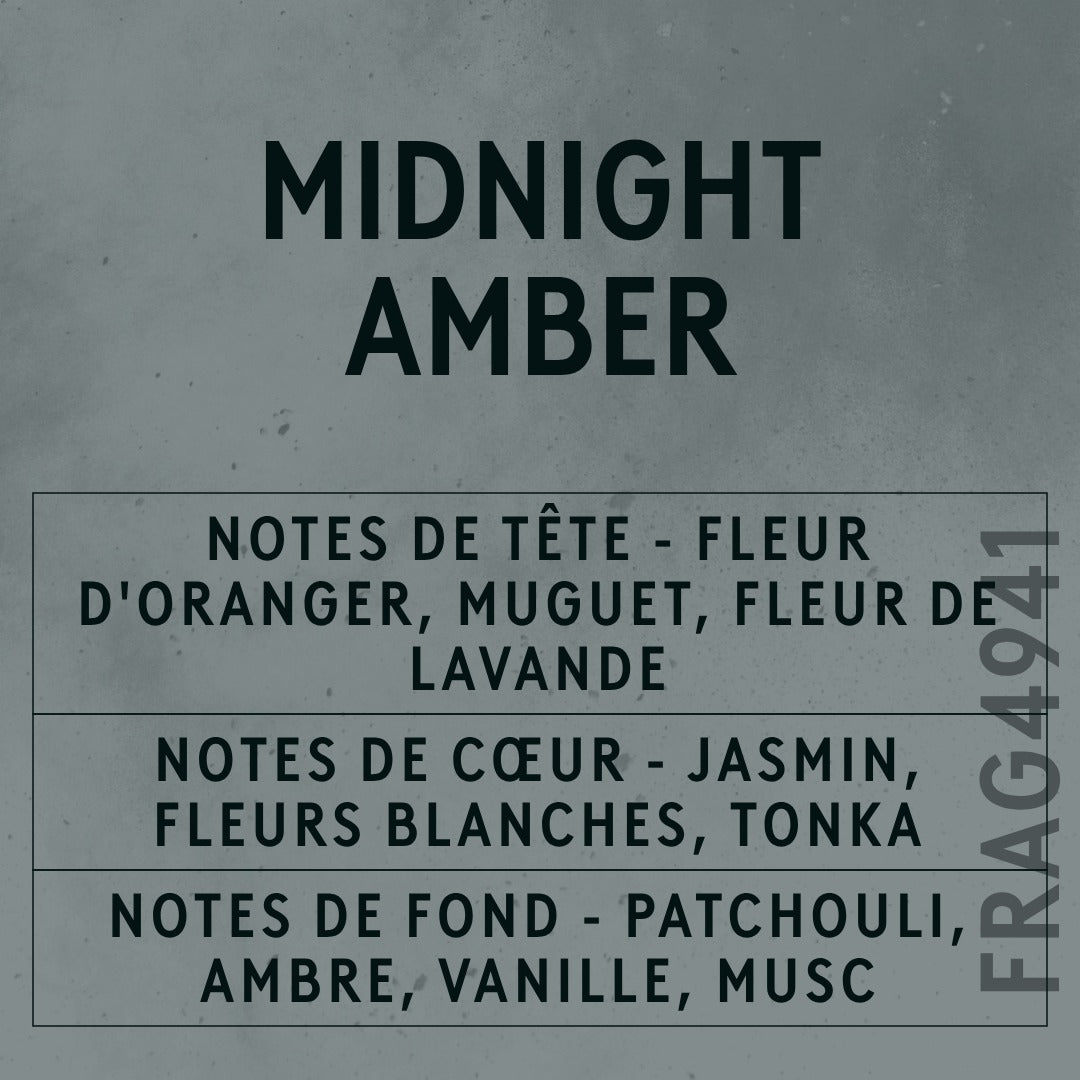 Midnight Amber Fragrance Oil scent card (French)