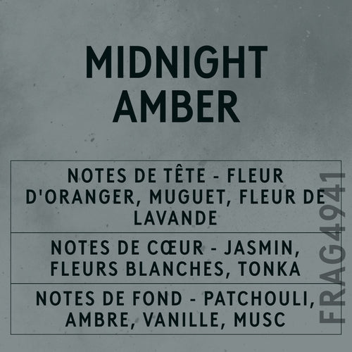 Midnight Amber Fragrance Oil scent card (French)