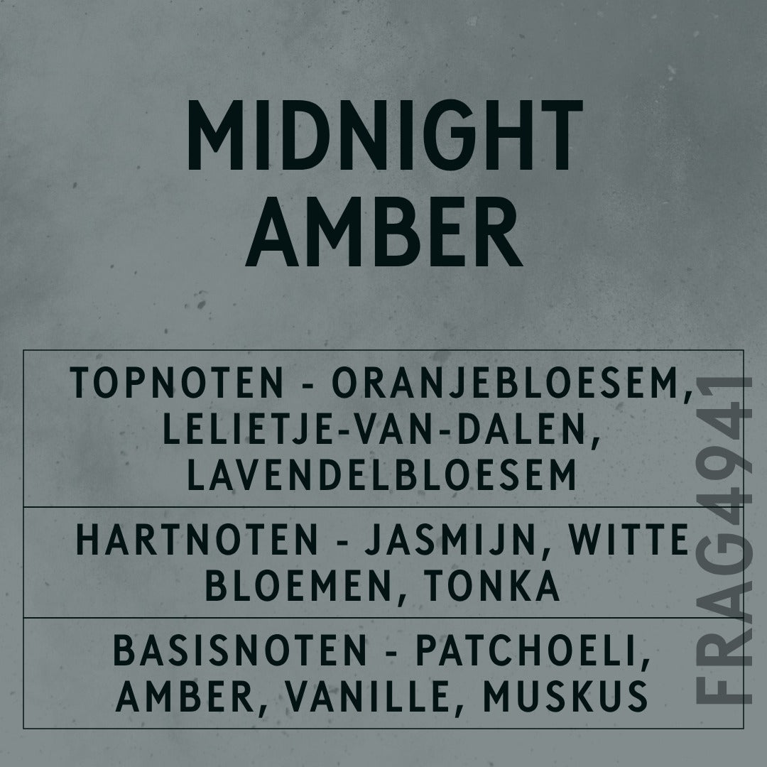 Midnight Amber Fragrance Oil scent card (Dutch)