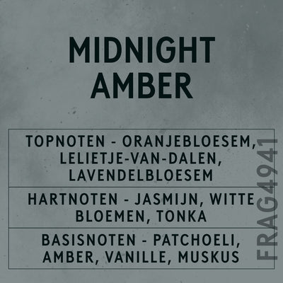 Midnight Amber Fragrance Oil scent card (Dutch)