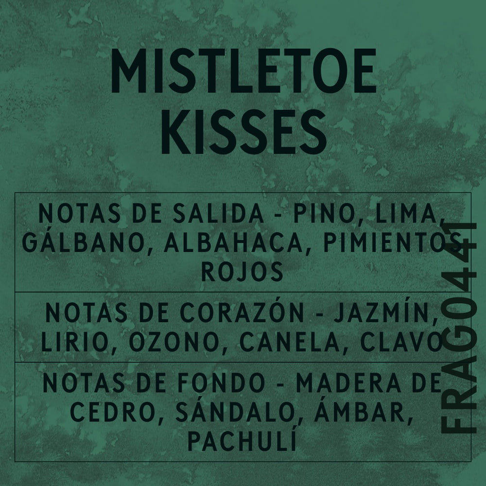 Mistletoe Kisses Fragrance Oil scent card (Spanish)