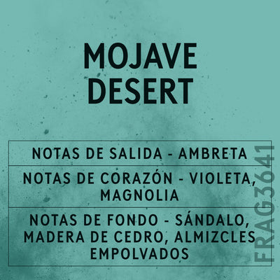 Mojave Desert Fragrance Oil scent card (Spanish)