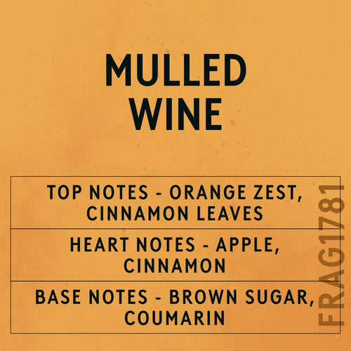 Mulled Wine fragrance oil - Candle Shack aluminium bottle with dried botanicals on a dark slate background