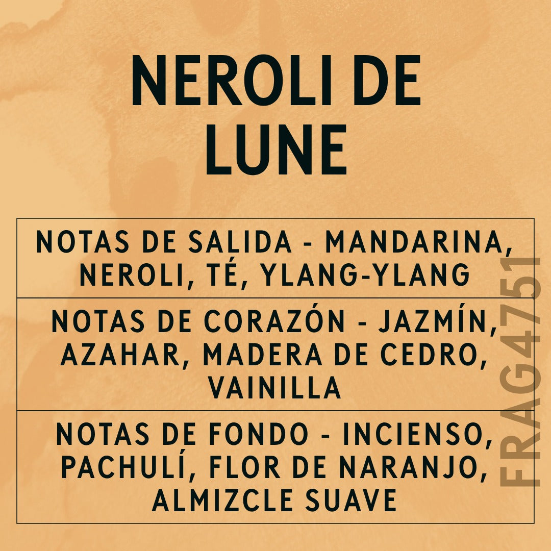 Neroli De Lune Fragrance Oil scent card (Spanish)
