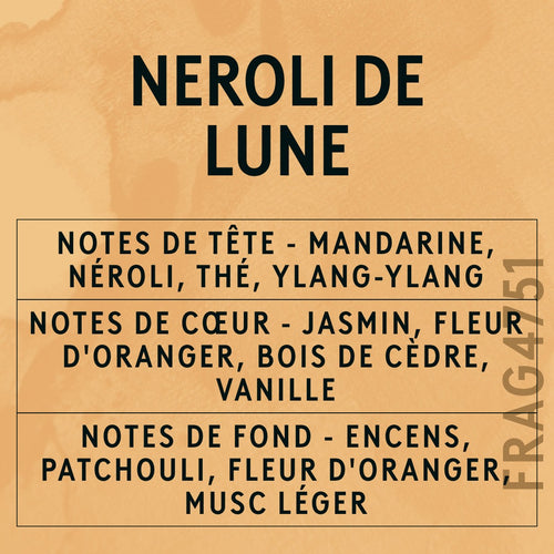 Neroli De Lune Fragrance Oil scent card (French)