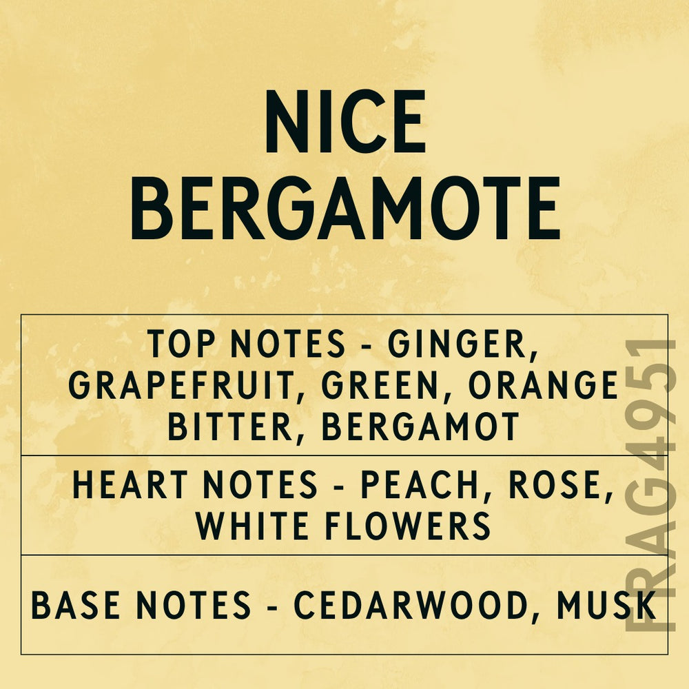 Nice Bergamote fragrance oil - Candle Shack aluminium bottle with dried botanicals on a dark slate background
