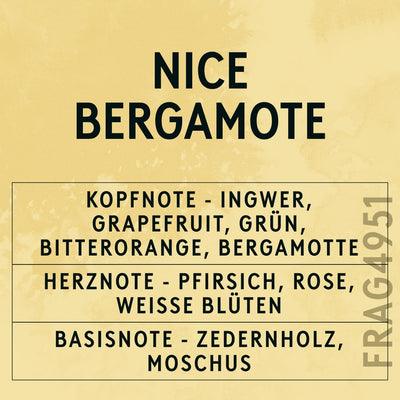 Nice Bergamote Fragrance Oil scent card (German)