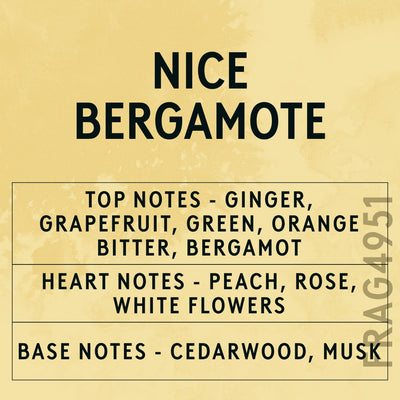 Nice Bergamote Fragrance Oil scent card (English)