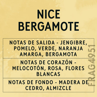 Nice Bergamote Fragrance Oil scent card (Spanish)