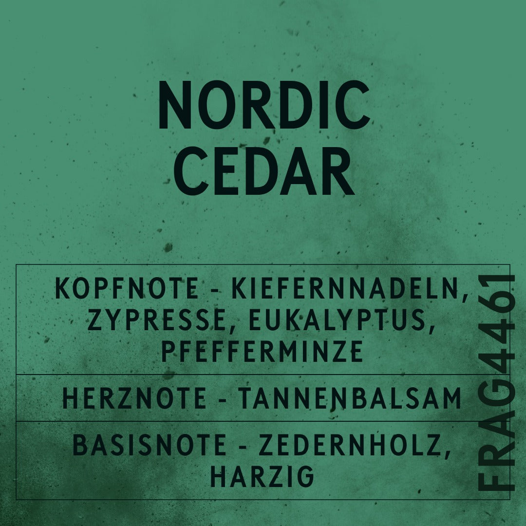 Nordic Cedar Fragrance Oil scent card (German)