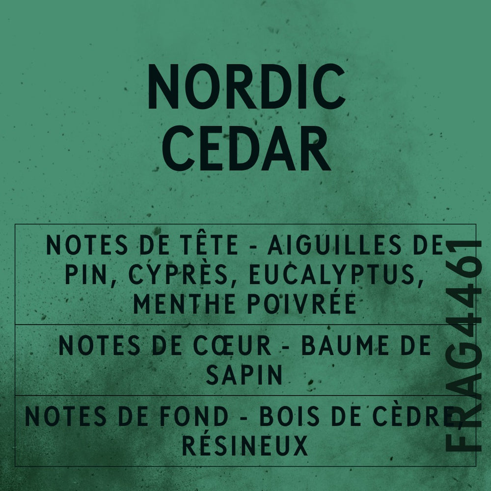 Nordic Cedar Fragrance Oil scent card (French)