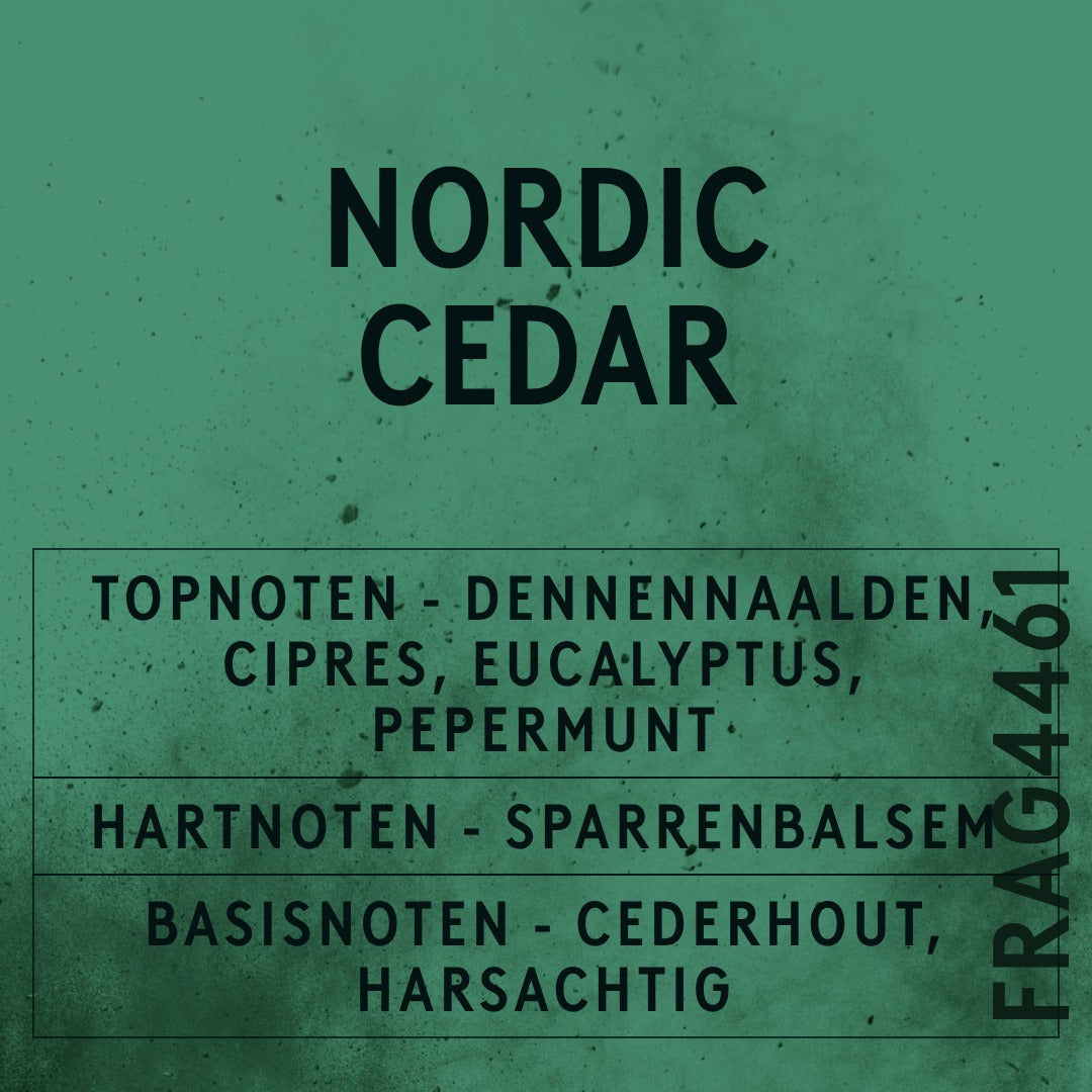 Nordic Cedar Fragrance Oil scent card (Dutch)