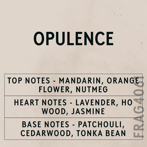 Opulence Natural Oil scent card (English)
