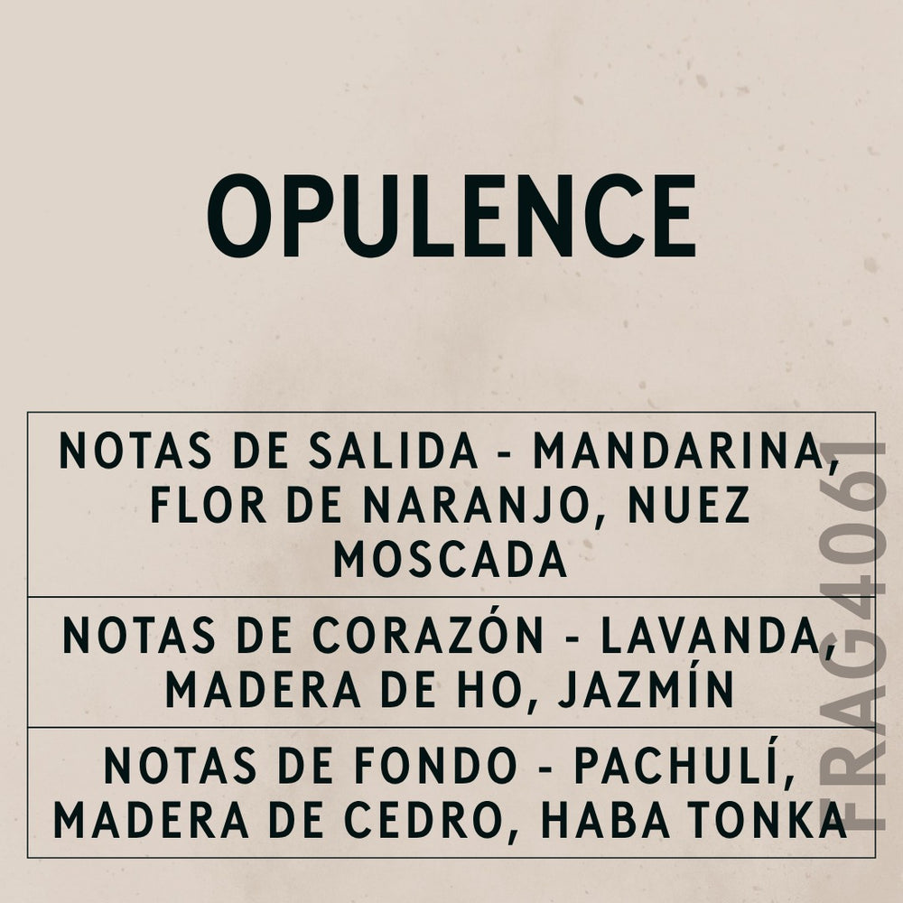 Opulence Natural Oil scent card (Spanish)