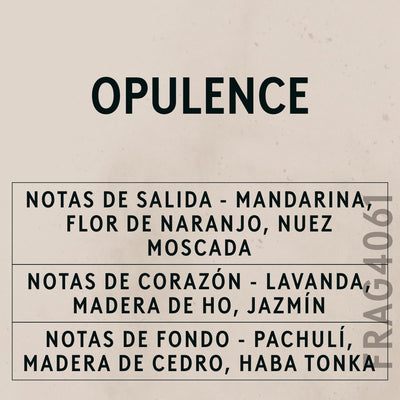 Opulence Natural Oil scent card (Spanish)