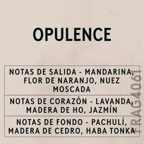 Opulence Natural Oil scent card (Spanish)