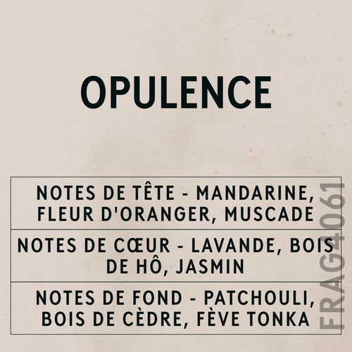 Opulence Natural Oil scent card (French)